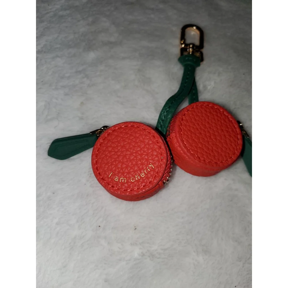 Cherry Red & Green Key Holder, and bag charm